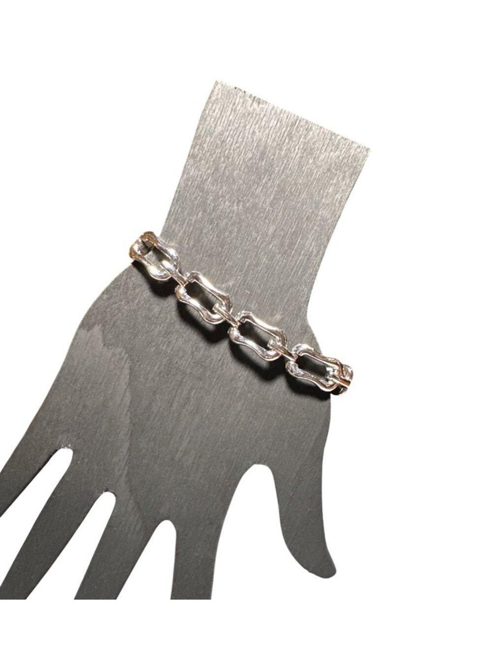 Chunky Link Bracelet Silver Tone 7 Inch Length Womens Costume Jewelry - Picture 4 of 6